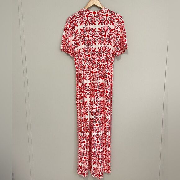 Anthropologie Farm Rio Carmina Linen Blend Wide leg Jumpsuit - Picture 5 of 5